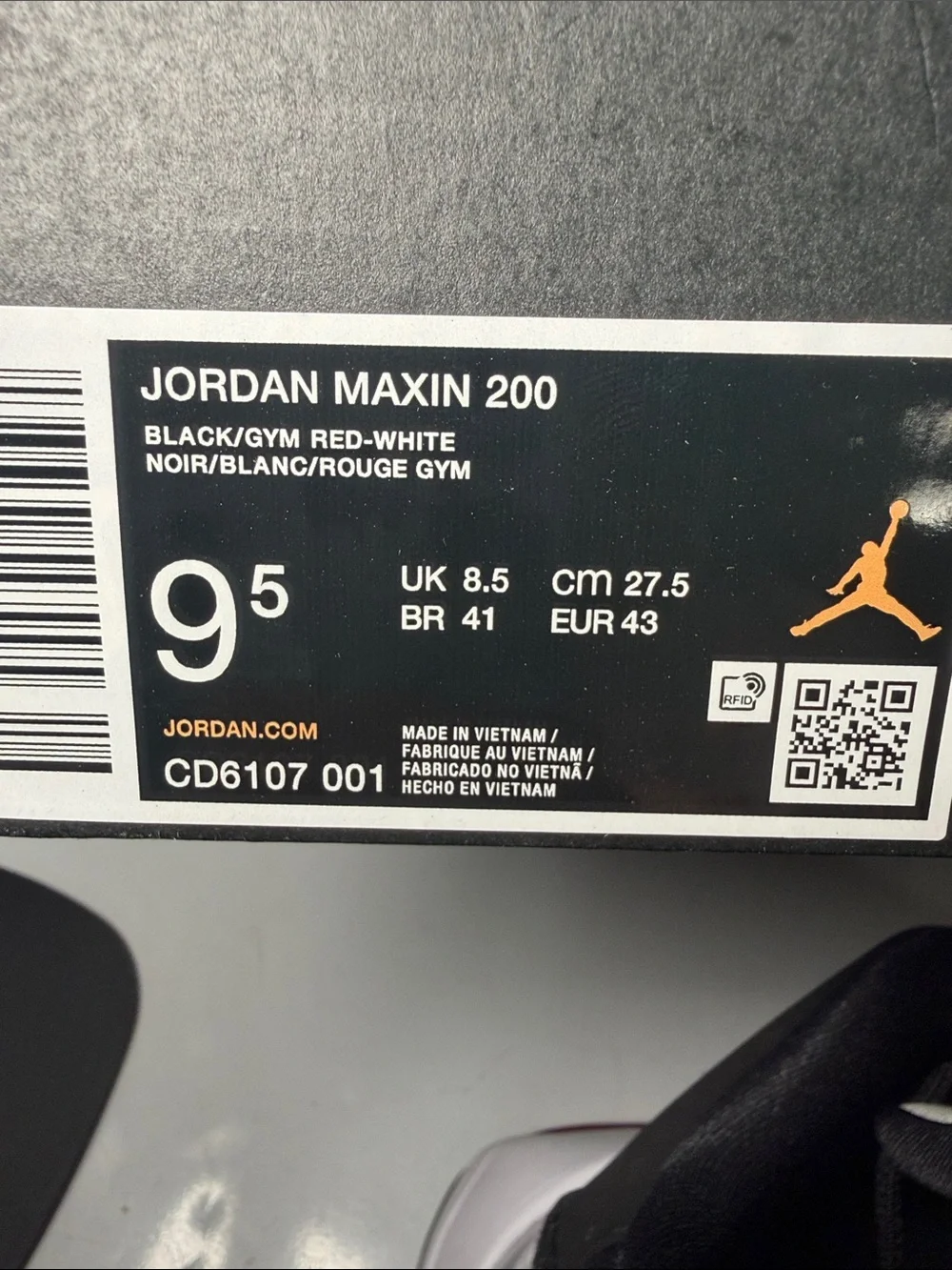 Jordan Kids Black, Red and White High-Top Sneakers
